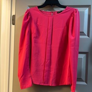 SHEIN Pink Puff Sleeve Boxy Blouse